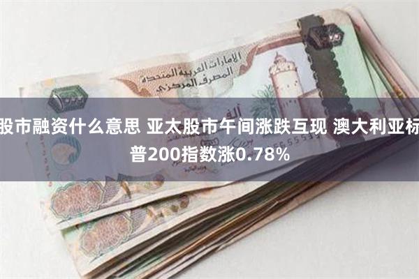 股市融资什么意思 亚太股市午间涨跌互现 澳大利亚标普200指数涨0.78%