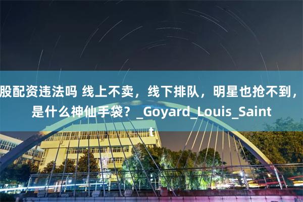 炒股配资违法吗 线上不卖，线下排队，明星也抢不到，这是什么神仙手袋？_Goyard_Louis_Saint