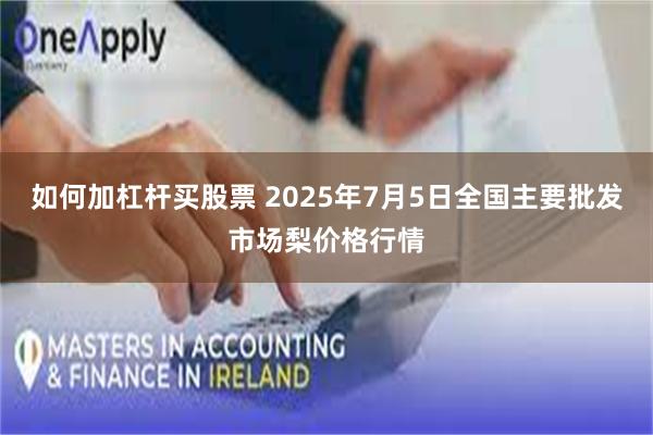 如何加杠杆买股票 2025年7月5日全国主要批发市场梨价格行情